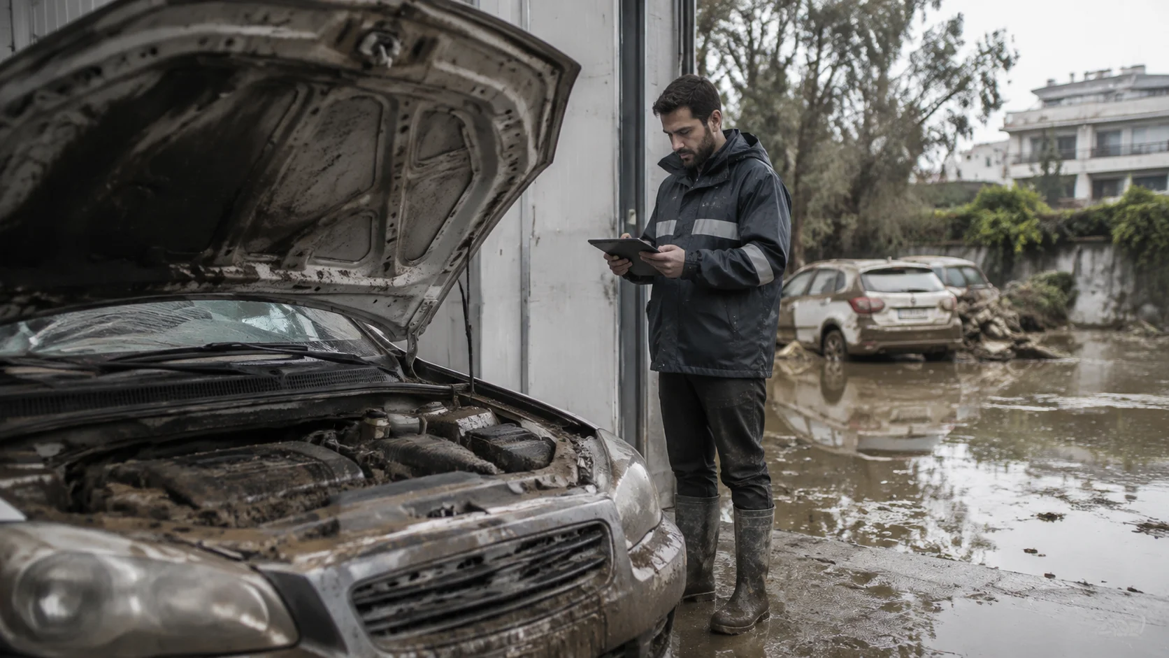 Vehículo de flota inundado: asistencia, seguro e inspección