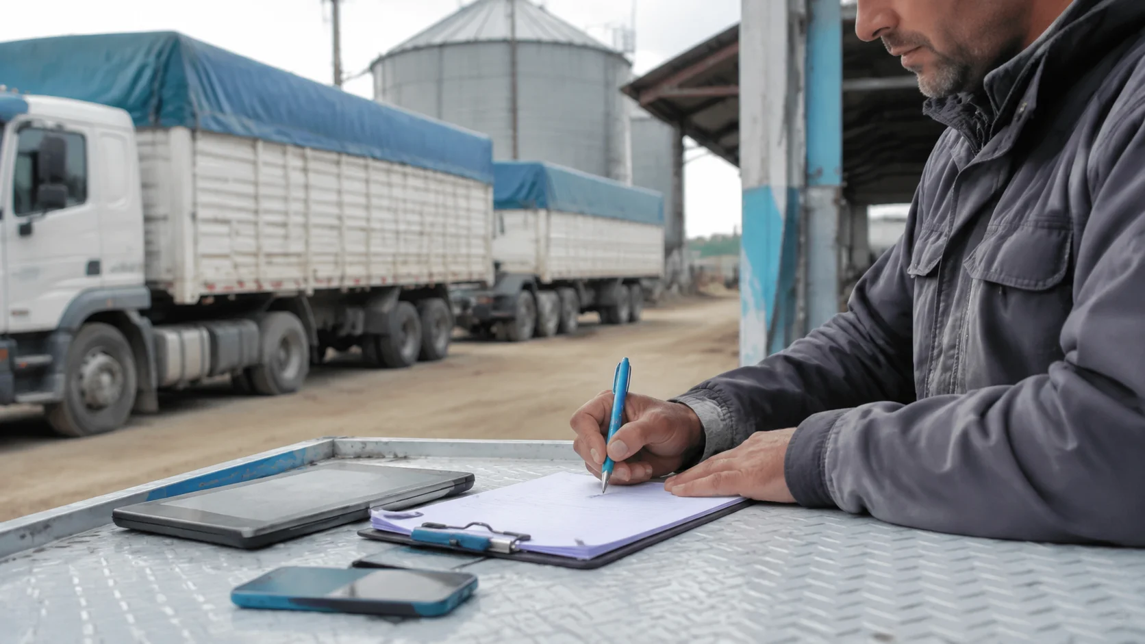 Contratar camiones para la cosecha: cómo documentar tarifa, espera y servicios incluidos