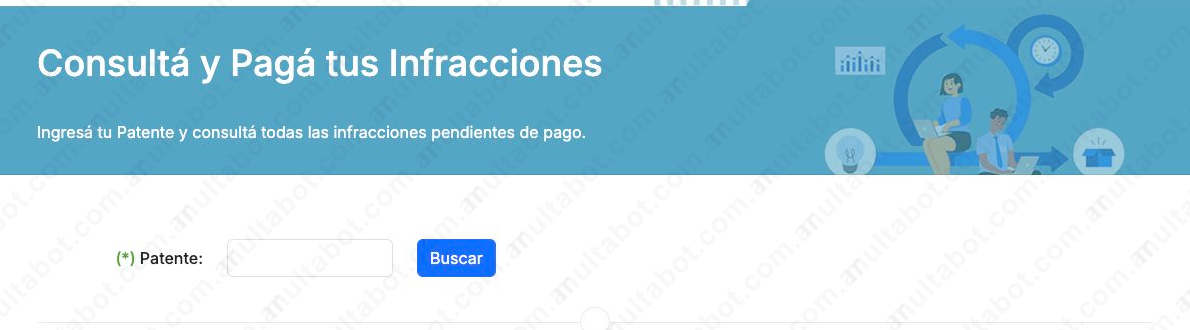 Formulario municipal para consultar multas de San Pedro de Jujuy por patente